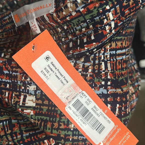 NWT Jude Connally Sabine Ponte Tweed Crew Neck 3/4 Sleeve Shift Dress - Picture 8 of 8